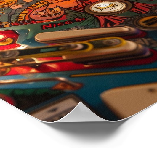 Vintag Pinball Machine Art Poster (Ecke)