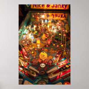 Vintag Pinball Machine Art Poster
