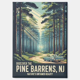 Vintag Pine Barrens New Jersey Travel Magnet