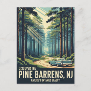 Vintag Pine Barrens New Jersey Travel Postkarte