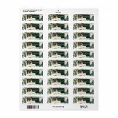 Vintag Pine Ivory Blue Weihnachts-Rücksendeadresse (Vorne)