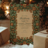 Vintag Pinecone Botanische Weihnachtszeit Einladung