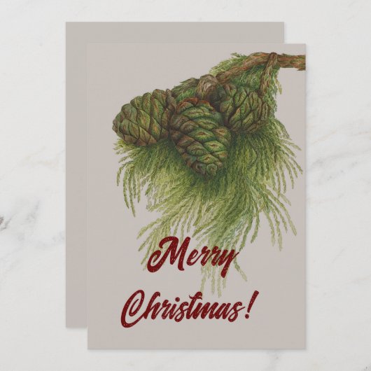 Vintag Pinecones Frohe Weihnachten (Vorne/Hinten)