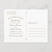 Vintag Pink Antique Geblüht Save the Date Ankündigungspostkarte (Rückseite)