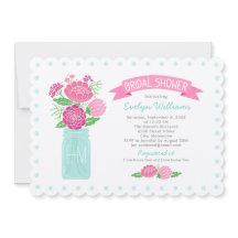 Vintag Pink Aqua Floral Mason Jar Brautparty