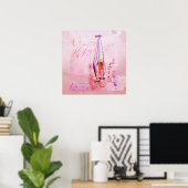 Vintag Pink Aquarell Ballerina Ballerina Ballett Poster (Heimbüro)