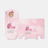 Vintag Pink Baby & Carriage Zelt Gefälligkeitsboxe Geschenkschachtel (Ungefaltet)
