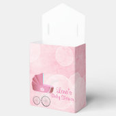 Vintag Pink Baby & Carriage Zelt Gefälligkeitsboxe Geschenkschachtel (Geöffnet)