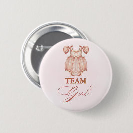 Vintag Pink Baby Outfit Team Girl Baby Dusche Button