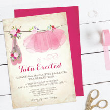 Vintag Pink Ballerina Girl Babydusche