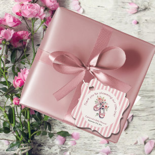 Vintag Pink Ballerina Shoes Girl Baby Dusche Geschenkanhänger