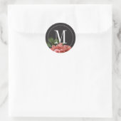 Vintag | Pink Black & White Runder Aufkleber (Tasche)