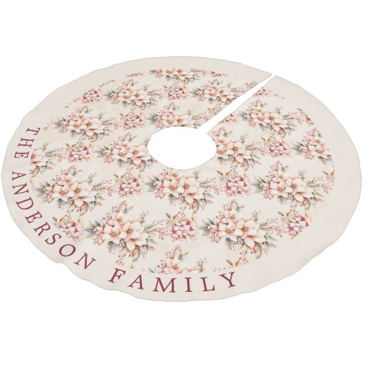 Vintag Pink Bläserweihnachtsrock Polyester Weihnachtsbaumdecke (Schrägansicht)