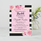 Vintag Pink Blume Bridal Dusche Einladung (Stehend Vorderseite)