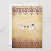 Vintag Pink Blütenschmetterling Sweet 16 Einladung (Rückseite)
