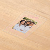 Vintag Pink Bow Frohe Weihnachten Foto Acryleinladungen (Ablage )