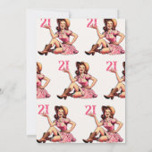 Vintag Pink Brown Cowgirl Geburtstag Einladung (Rückseite)