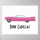 Vintag Pink Cadillac Poster (Vorne)