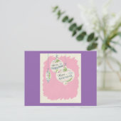 Vintag Pink Christmas Feiertagspostkarte (Stehend Vorderseite)