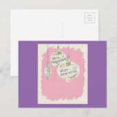 Vintag Pink Christmas Feiertagspostkarte (Vorne/Hinten)
