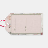 Vintag Pink Christmas Geschenkanhänger (Rückseite Horizontal)