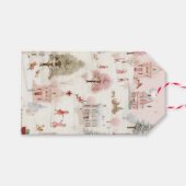 Vintag Pink Christmas Geschenkanhänger (Vorderseite (Horizontal))