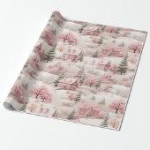 Vintag Pink Christmas Geschenkpapier (Ungerollt)