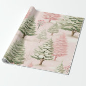 Vintag Pink Christmas Geschenkpapier (Ungerollt)