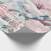 Vintag Pink Christmas Geschenkpapier (Ecke)