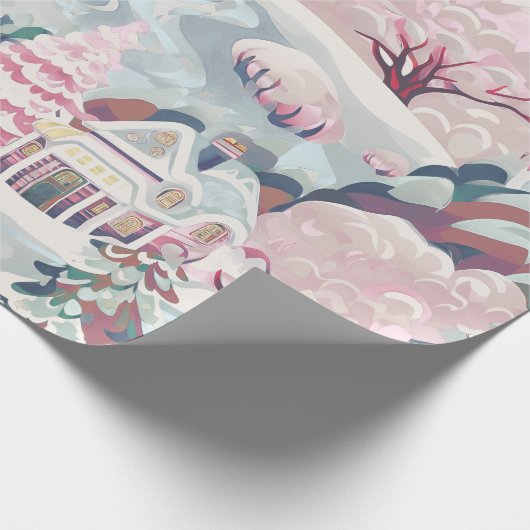 Vintag Pink Christmas Geschenkpapier (Ecke)