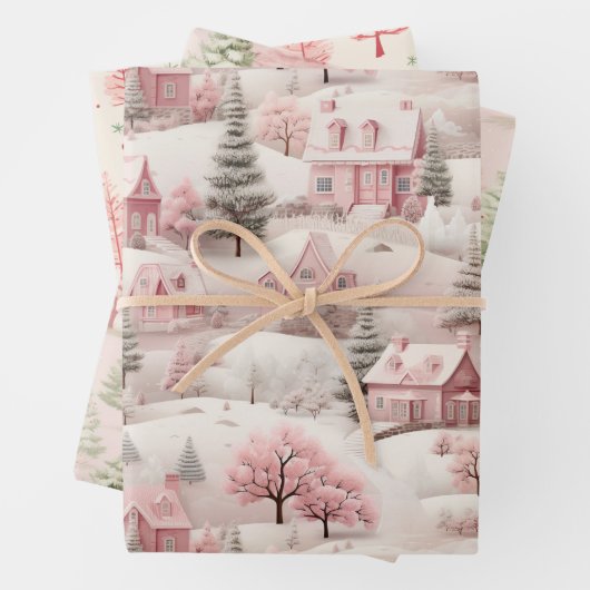 Vintag Pink Christmas Geschenkpapier Set (Beispiel)