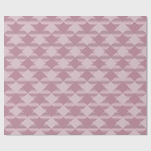 Vintag Pink Christmas Gingham Pattern Geschenkpapier (Flach)