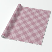 Vintag Pink Christmas Gingham Pattern Geschenkpapier (Ungerollt)
