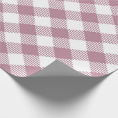 Vintag Pink Christmas Gingham Pattern Geschenkpapier (Ecke)