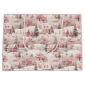 Vintag Pink Christmas Große Geschenktüte (Vorderseite)