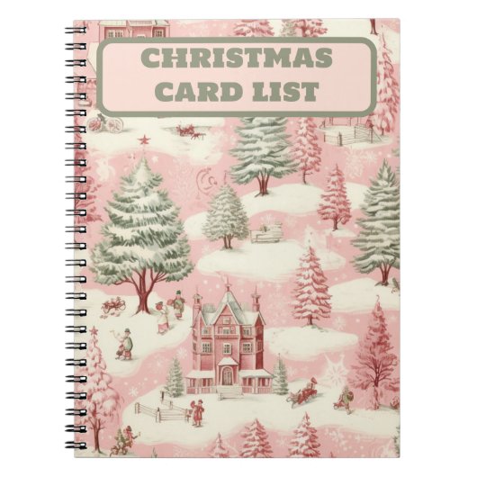 Vintag Pink Christmas Notizblock (Vorderseite)