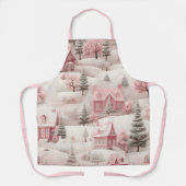 Vintag Pink Christmas Schürze (Vorderseite)