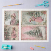 Vintag Pink Christmas Seidenpapier (Basteln)