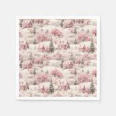 Vintag Pink Christmas Serviette (Vorderseite)