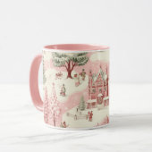 Vintag Pink Christmas Tasse (Vorderseite Links)