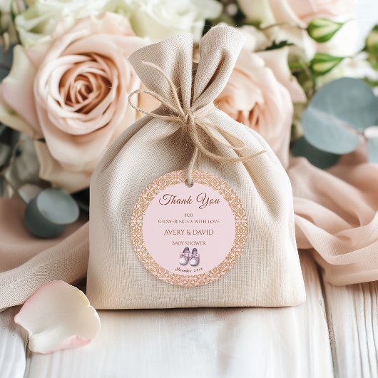 Vintag Pink Classic Girl Baby Dusche Geschenkanhänger