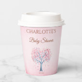 Vintag Pink Classic Girl Baby Dusche Pappbecher (Rückseite)