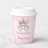 Vintag Pink Classic Girl Baby Dusche Pappbecher (Vorderseite)