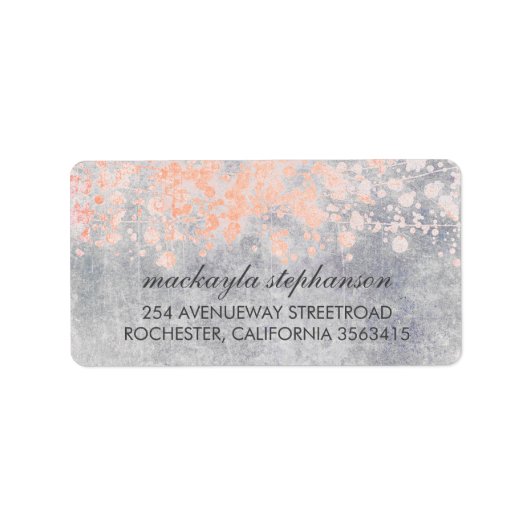 Vintag Pink Confetti Wedding Adressaufkleber (Vorne)