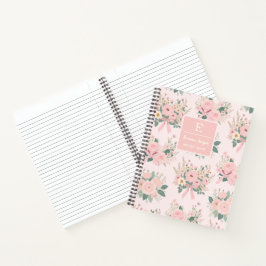 Vintag Pink Coquette Floral Bows Ästhetische Blume Notizblock