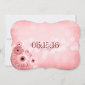 Vintag Pink Daisies Typografy Wedding Einladung (Rückseite)