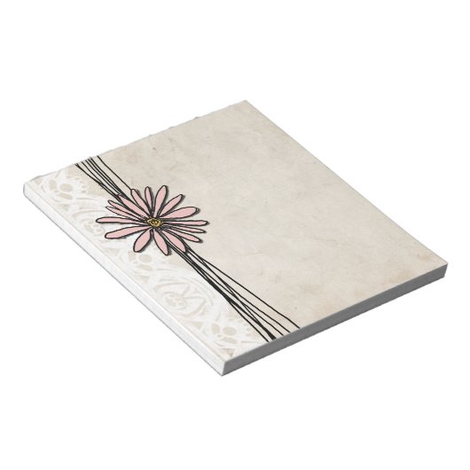 Vintag Pink Daisy Notizblock (angewinkelt)