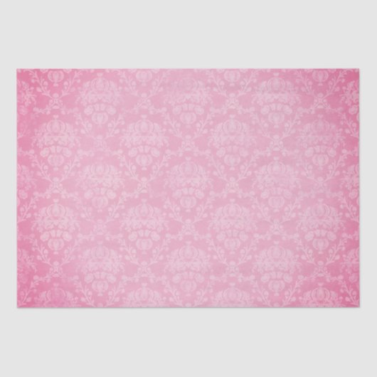 Vintag Pink Damask Weihnachten Seidenpapier (Vorderseite)