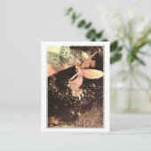 Vintag Pink Dreams Fairy Postkarte (Stehend Vorderseite)