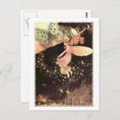 Vintag Pink Dreams Fairy Postkarte (Vorne/Hinten)